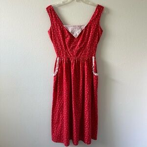 Vintage 70s Cottagecore Coquette Floral Prairie Cotton Eyelet Lace Dress